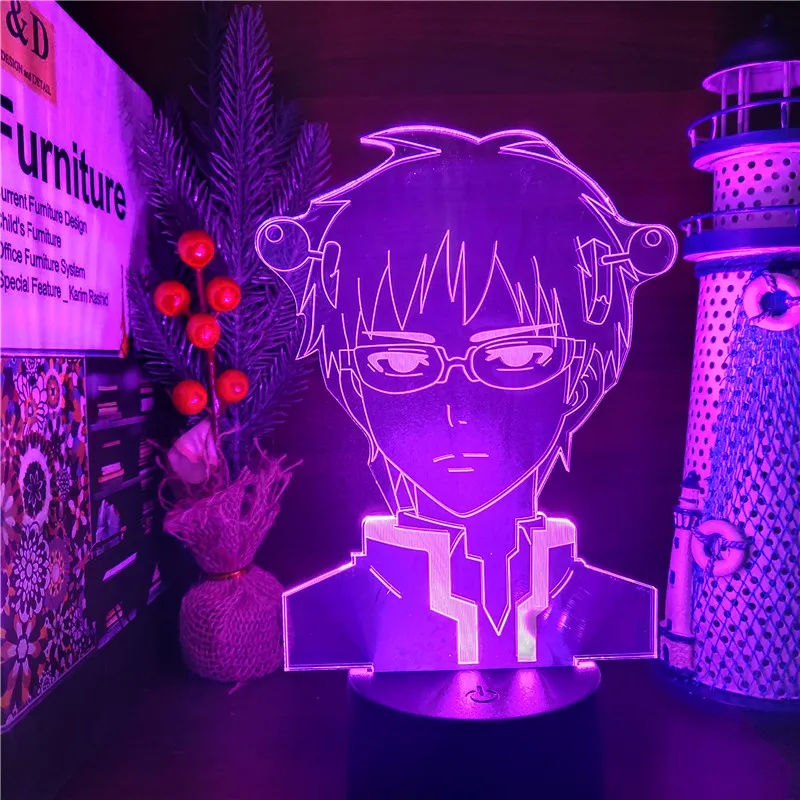 Светодиодная аниме-лампа катастрофическая жизнь Саики к ночник с 3D иллюзией
