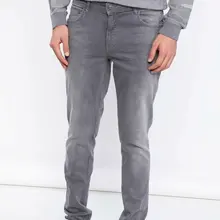 Дефакто, мужской светильник, серые джинсы, мужские прямые джинсы со средней талией, повседневные длинные джинсы, BottomsTrousers-J8747AZ18WN
