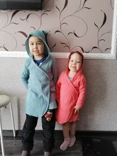 Bata de baño con capucha de encaje para niños y niñas, pijama de burbujas, bata de algodón para baño de Color sólido, trajes de baño de casa