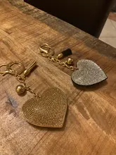 ZOSHI-Llavero borla cuero con forma de corazón, llavero con anilla para llaves, llavero de cristal de Metal, bolso con abalorio, colgante automático, regalo, precio al por mayor