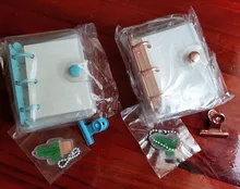 Mini diario de hojas sueltas de PVC con 3 agujeros, nuevo diario pequeño de bolsillo transparente, cuaderno de viajero, juego de planificador artesanal de dibujos animados
