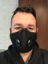 Máscara de cara de ciclista con filtros PM 2,5, Mascarilla anticontaminación con válvula de respiración de carbón activado para ciclismo