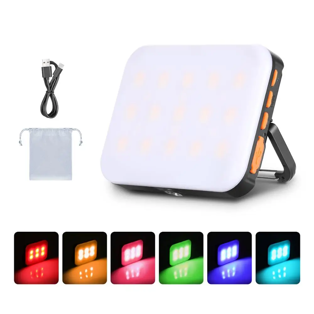 

Neewer Outdoor Waterproof RGB LED Camping Lantern Light, Rechargeable 3000mAh Emergency Light Night Light Dimmable 3200K-6500K