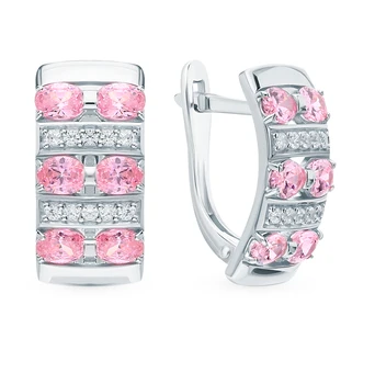 

Silver earrings with cubic zirconia sunlight sample 925