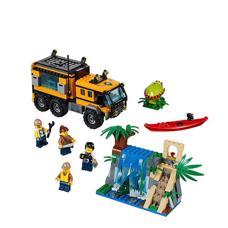 

legoings BELA 10711 City Series Jungle Mobile Lab Building Blocks Compatible 60160 Birthday Gifts Toys For Children 465Pcs