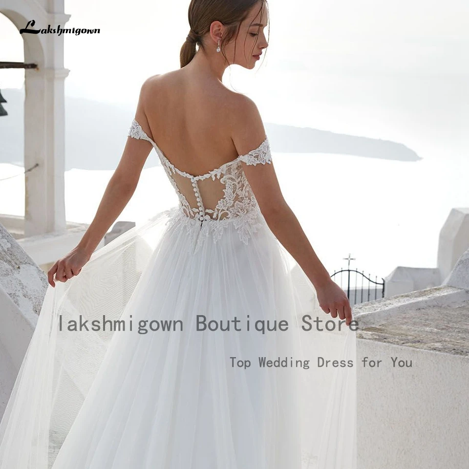 reception dress for bride Lakshmigown Off the Shoulder Beach Wedding Dress Summer 2022 Robe Corset Princess Bridal Boho Wedding Gowns Lace Appliques plus size wedding dresses