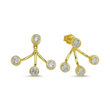 

Angemiel 925 Sterling Silver Zircon Earrings-Gold Plated