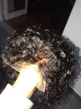 Pelucas de encaje frontal de corte pixie Bob, 150, 180, 250%, rizado, cabello humano con cierre de encaje Remy prearrancado