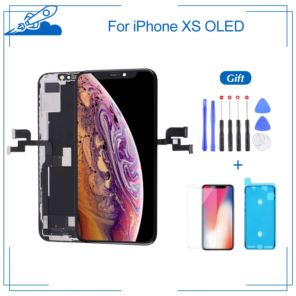 

AAA+++ For iPhone XS OLED With 3D Touch Digitizer LCD Screen Assembly No Dead Pixel Replacement Display True Tone Supported