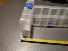 Caja de almacenamiento con bolsillos para señuelos de pesca, caja de 10 compartimentos para cebos de pesca, transparente, cuadrada