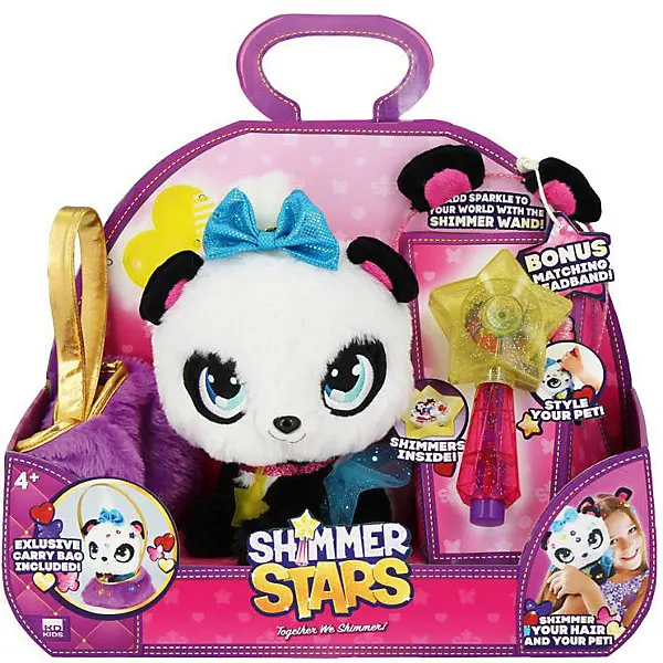 Мягкая игрушка Shimmer Stars Панда с сумочкой, 20 см