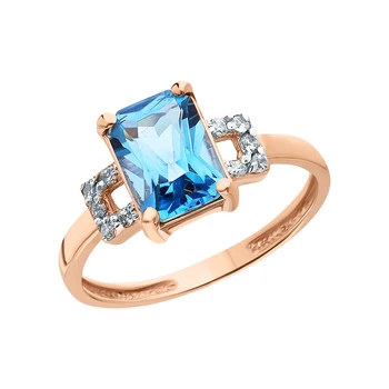 

Gold ring with Topaz and cubic zirconia sunlight sample 585