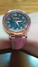 Reloj de pulsera con cielo estrellado para mujer, pulsera femenina romántica e informal, a la moda, Cuero Simple