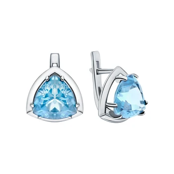 

Silver earrings with Topaz sunlight sample 925