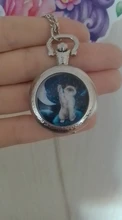 Reloj de bolsillo con colgante de gato y Luna para hombre y mujer, pulsera de plata con diseño de paraiso, de cuarzo, Vintage, regalo
