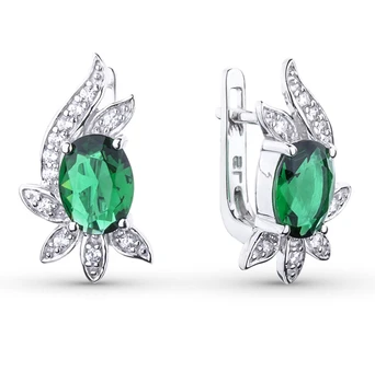 

Silver earrings with alpanite and cubic zirconia sunlight sample 925