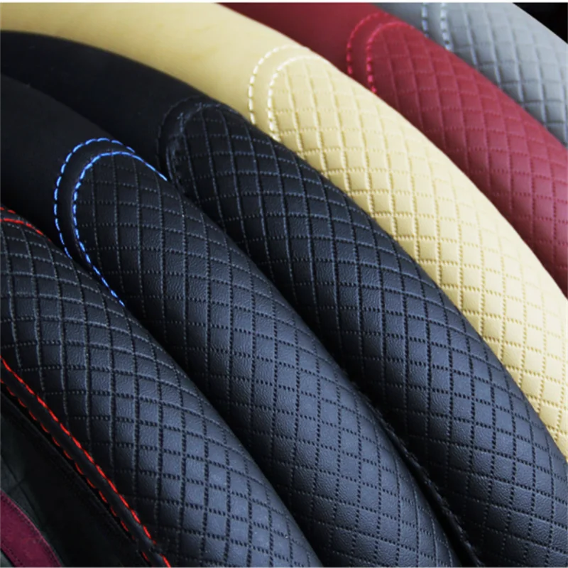 Car Steering Wheel Cover Braid Cover Cubre Volante Genuine Leather Breathable Anti Slip Auto Interior Decoration Accessories