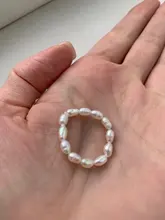 PerisBox-anillo minimalista de perlas naturales para mujer, Anillos geométricos de perlas de agua dulce naturales, círculo continuo, novedad de 2020