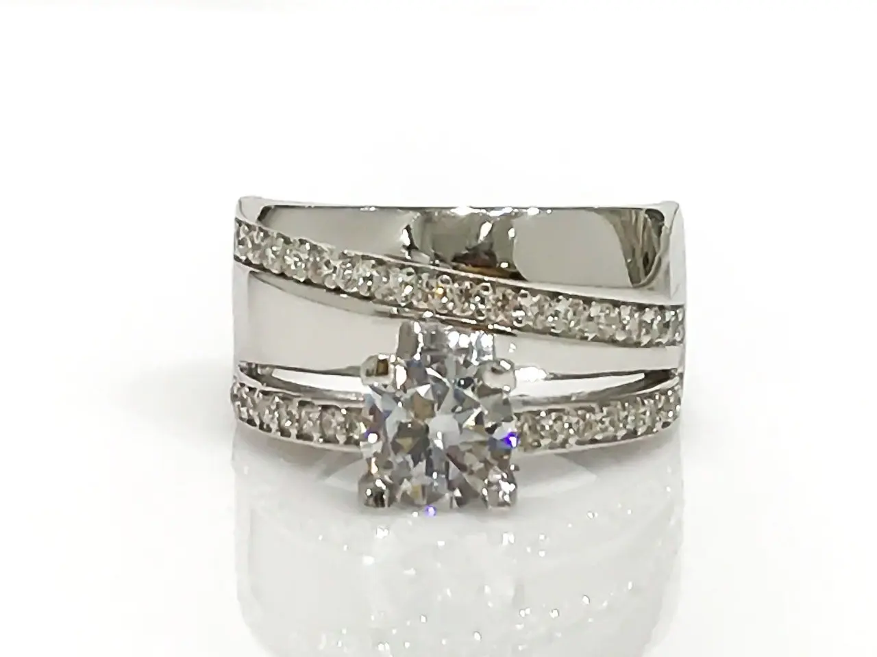 Белое золото модель обручальное кольцо Duo серебряное кольцо|Кольца| |