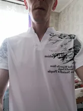 Dingshite-Camiseta de manga corta con cuello levantado para hombre, nueva moda