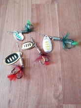 FTK-Cebo giratorio de 7,5g, 12g, 17,5g, señuelo de Metal para pesca con plumas y anzuelos triples, 1 unidad