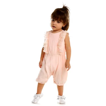 

ebebek Bombili Summer Baby Girl Cotton Crew-Neck Dungarees
