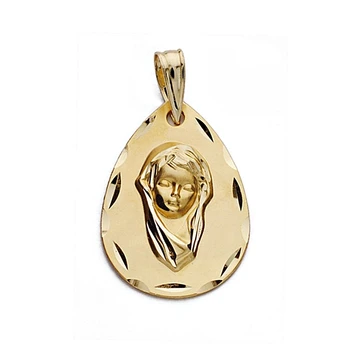 

Medal 18k gold Virgin Nina 21mm. Teardrop beveled [9095]