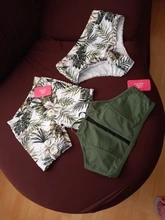 PatPat-Tankini de hoja de palma verde claro para niños, traje de baño a juego para Familia, novedad de verano