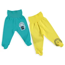 Ebebek HelloBaby/Детские широкие складные повседневные штаны с резинкой на талии; 2 пары в упаковке; хлопковые детские брюки; длинные штаны