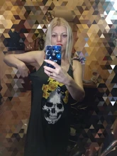 Vestido de verano Punk de manga corta suelto, calavera, abertura lateral