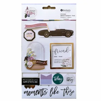 

CRZCrafter 3 mixed sticker embellishment set 3D foil design for Scrapbooking Cardmaking Journal Planner decorations