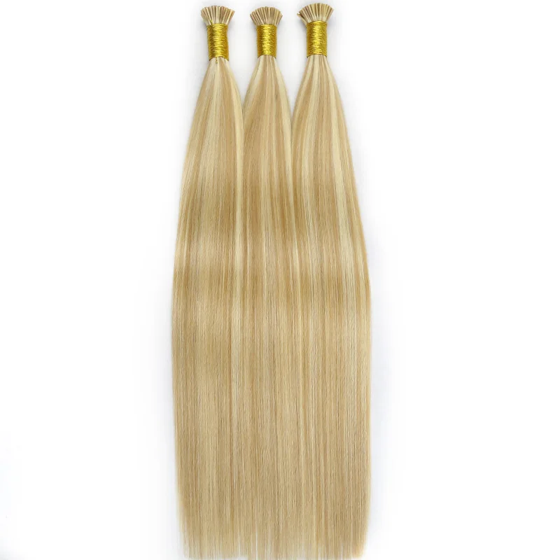 I Tip Human Hair Extensions Brazilian Smoothing Keratin Bonded Colored Strands Of Hair Virgin Remy Straight Capsules 1g/pc