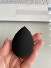 Aplicador de maquillaje negro, esponja supersuave, licuadora de polvo, base suave, contorno, difuminado