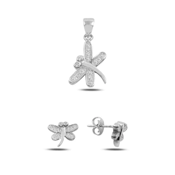 

Kutaydan Zircon Dragonfly 925 Sterling Silver Set Made in Turkey
