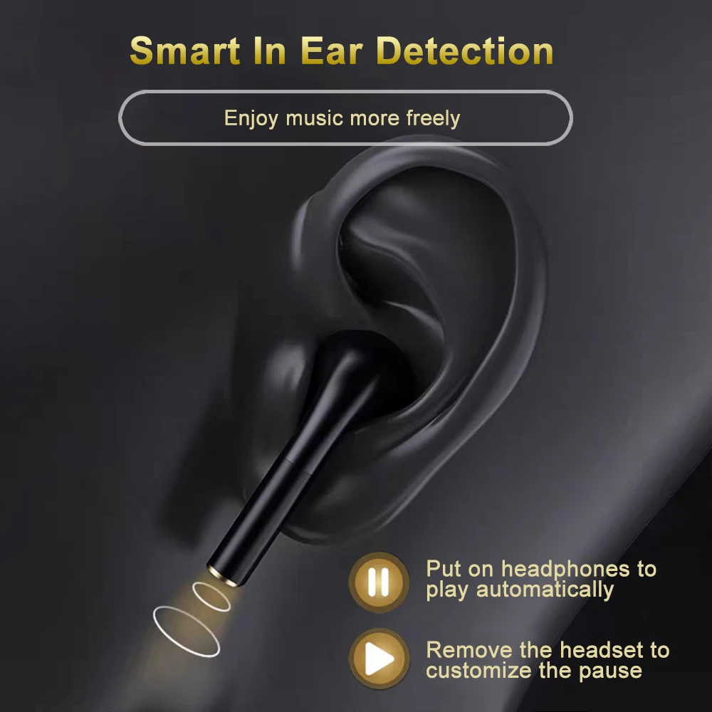 TWS беспроводные Bluetooth наушники с сенсорным управлением, беспроводные наушники, Hi-Fi стерео наушники, гарнитура с микрофоном, смарт-наушники