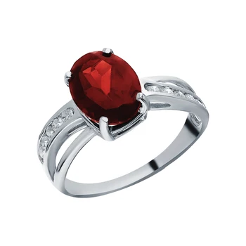 

Silver ring with nanocrystal, cubic zirconia and Garnet sunlight sample 925