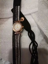 Relojes de pulsera de cuarzo con diamantes de imitación para mujer, pulsera de lujo con correa de cuero