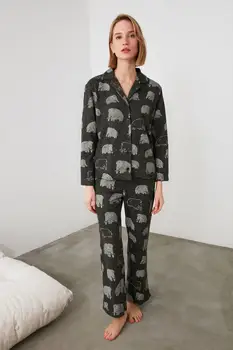 

Trendyol Mammoth Printed Knitted Pajamas Set THMAW21PT0689