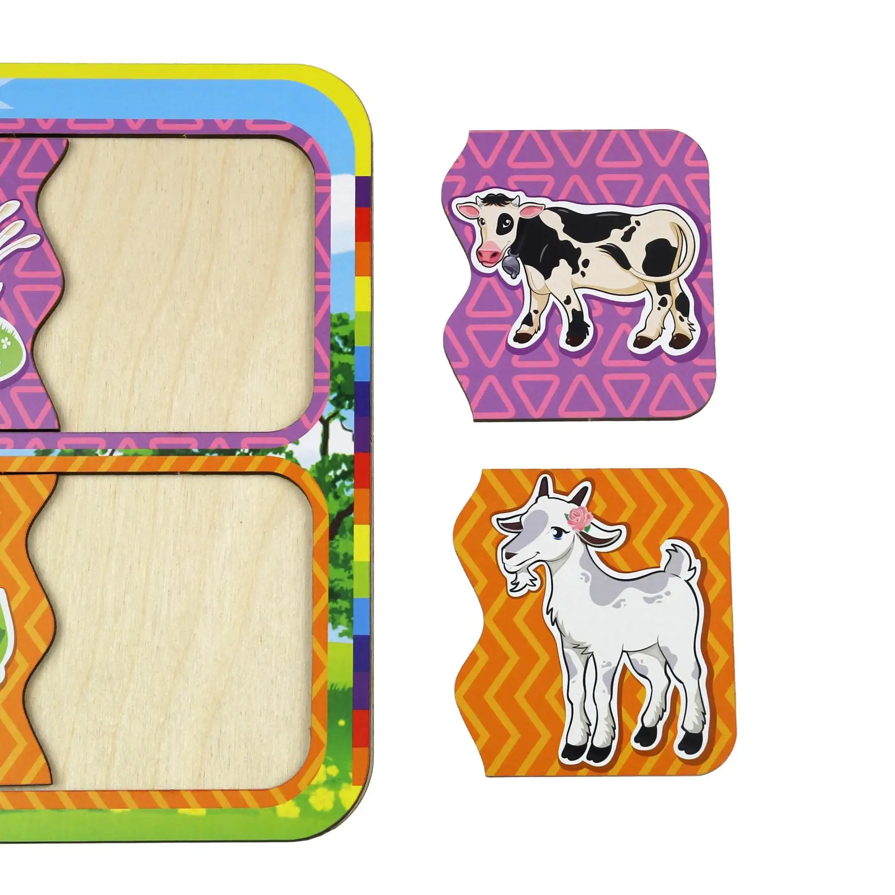 Woodlandtoys steam puzzle quem come o quê? frango-vaca-lebre-cabra  quebra-cabeças, mosaicos, desenvolvimento, aprendizagem, jogos de  tabuleiro, brinquedos para o desenvolvimento precoce, jogos para crianças.  - AliExpress