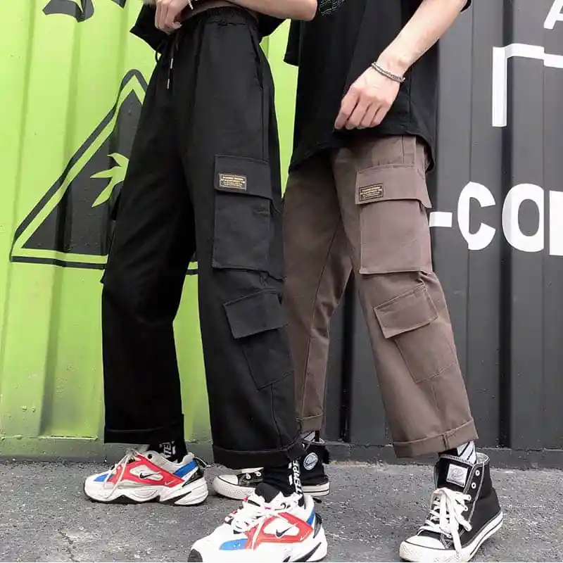 NiceMix модные негабаритные гарем карго брюки для мужчин и женщин Брюки повседневные широкие Свободные мешковатые хип хоп Уличная Jogges брюки