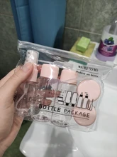 Mini botes de plástico para cosméticos, mini botellas de plástico para uso de crema cosmética para rostro, juego de 7 unidades, envases vacíos de plástico transparentes, kit de viaje