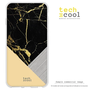 

FunnyTech®Stand case for Nokia 5.1 L Texture marble Silicone Negro