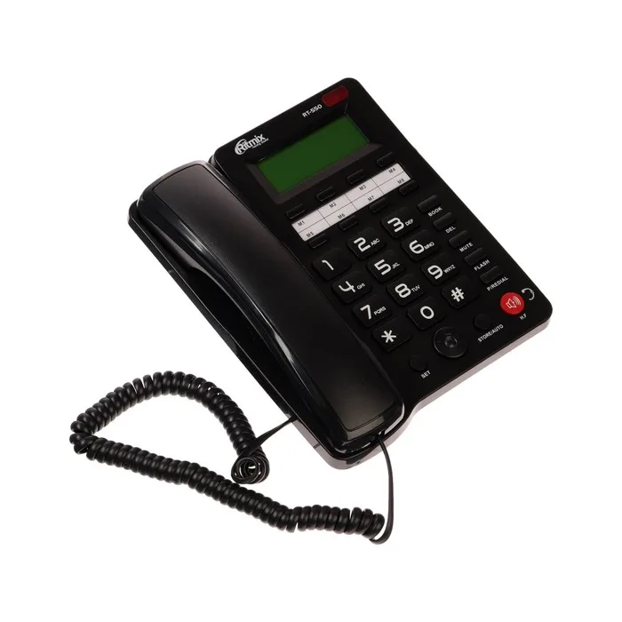 Corded Telephone ritmix rt-550 display phone book однокнопочный set aux Black | Компьютеры и офис