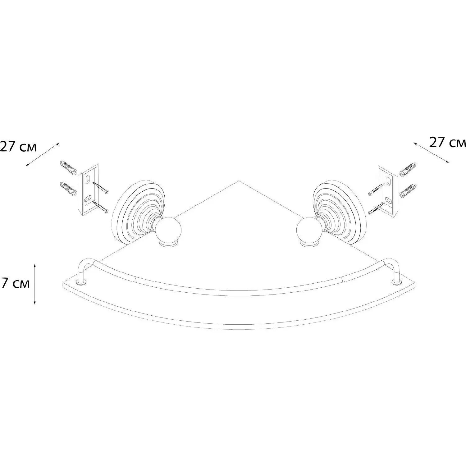 Полочка для ванны FIXSEN FX-83803A (угловая, бронзовый)