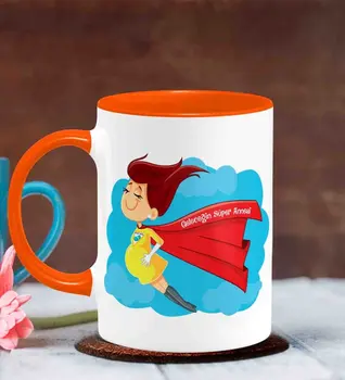 

Personalized Mother 'S Day Themed Orange Mug Cup T4