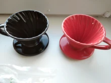 Motor de gotero de café de cerámica, taza de filtro de goteo de café de estilo V60, soporte separado para 1-4 tazas
