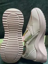 Zapatos planos de plataforma para mujer, zapatillas elegantes de PU genuino, informales con cremallera, antideslizantes, Primavera, 2021