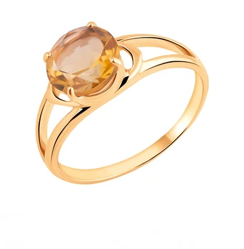 

Gold ring with citrine sunlight sample 585