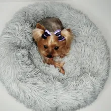 Saco de dormir en invierno para mascotas, caseta de lecho de gatos y perros supersuave, saco de dormir largo y afelpado para cachorros, esterilla portátil, tamaño de 46/50/60cm