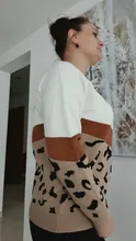 2020 de moda de leopardo de las mujeres suéter otoño invierno de las señoras o-cuello de manga completa Casual de mujer jerseys de gran tamaño